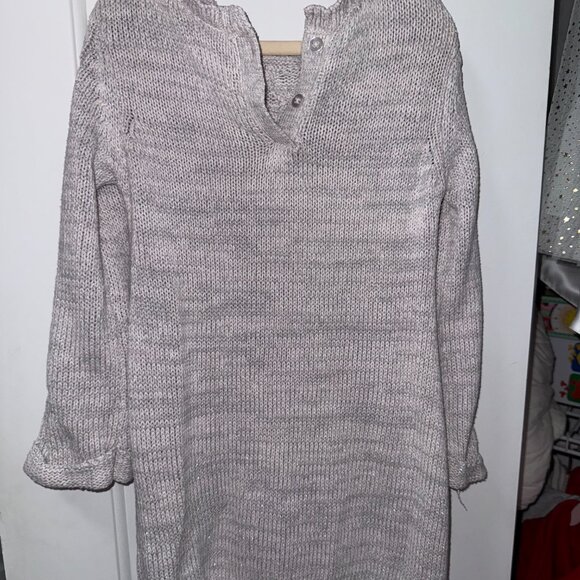 Little Lass Girls 3T Gray Cable Knit Sweater Dress with Sparkle - Picture 3 of 5